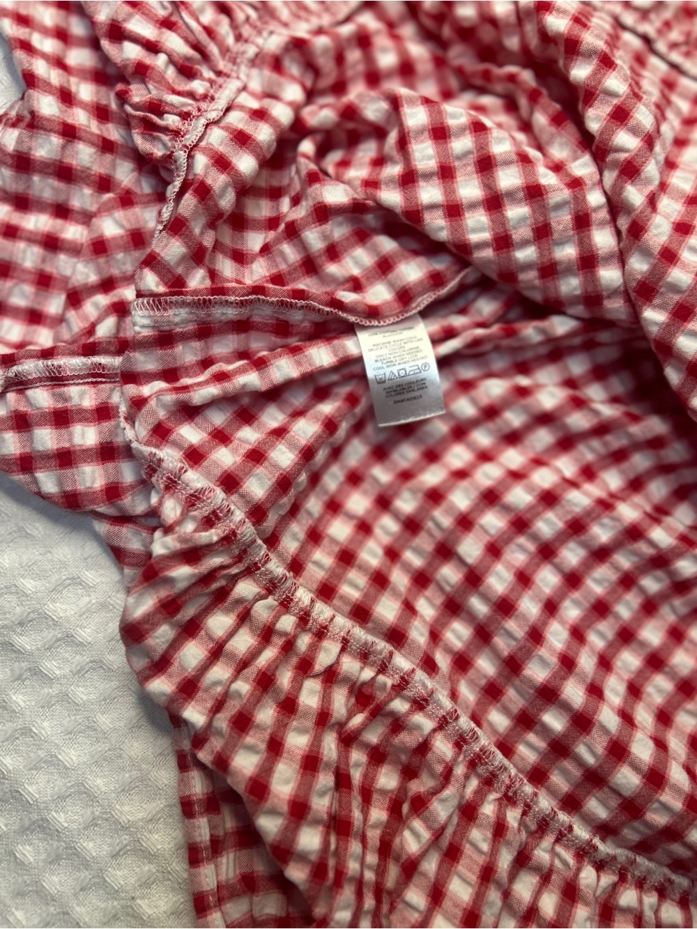 LOFT Red and White Gingham Mini Dress - Picture 7 of 9